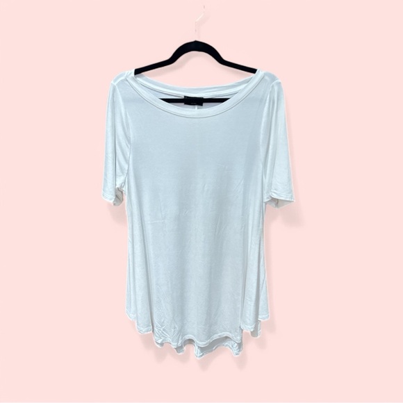 Lane Bryant Perfect Sleeve Max Swing Top Size 10/12 | White NWOT - Summer Vibes - Picture 1 of 4